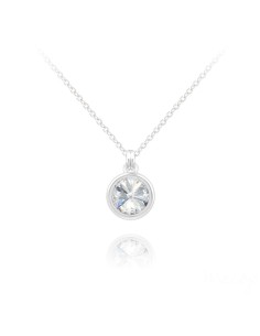 Collier Mini Rivoli 6MM en Argent et Cristal Blanc MOQ 10