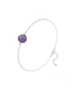 Bracelet Perle Ronde 8mm en Argent et Pierre Naturelle Améthyste MOQ 10